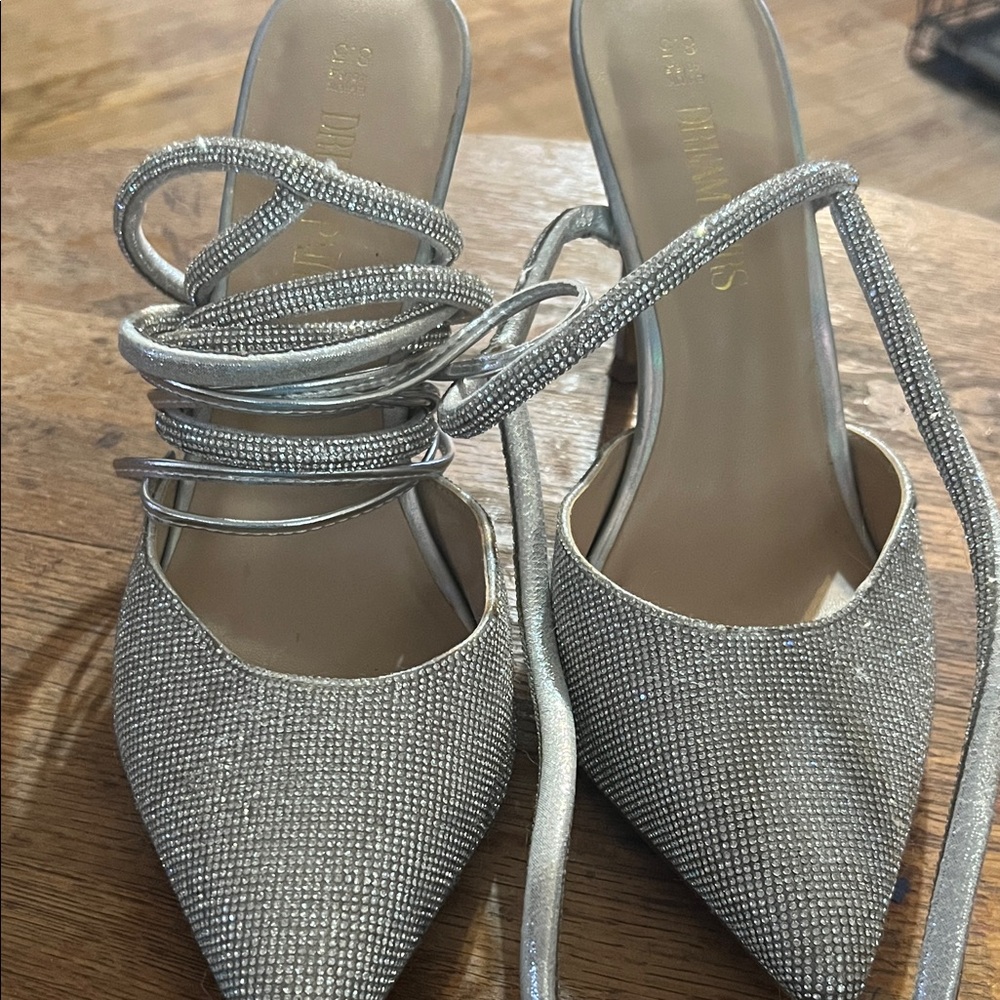 Dream Pairs Glittering Silver Strappy Heels